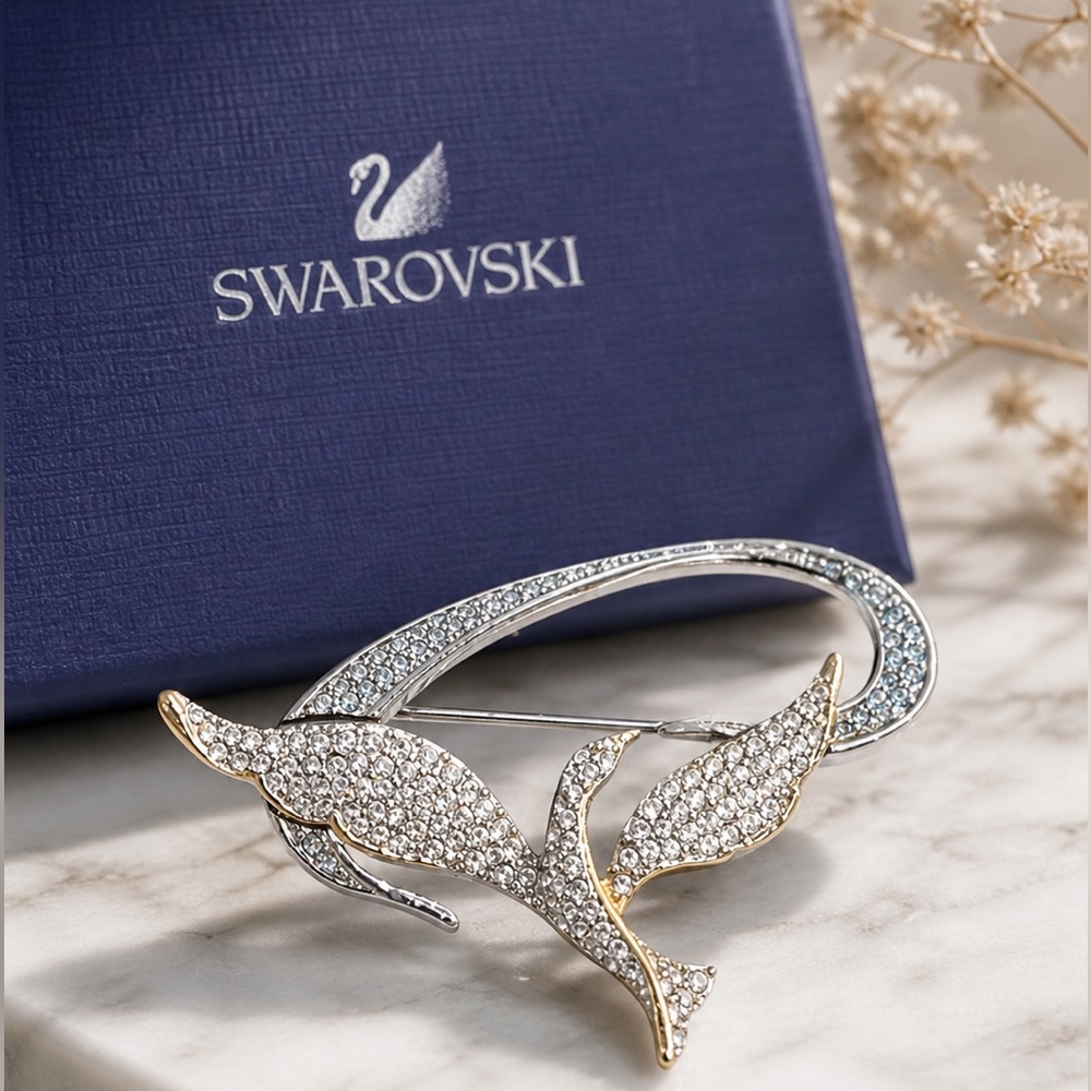 Swarovski Swan Signed 99 MY Celebrate The Spirit Of Freedom Dove Bird Br…